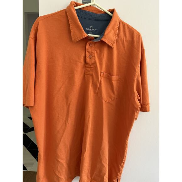 Woolrich Mens Polo Shirt XXL Orange Cotton Active Casual Golf - Picture 1 of 5